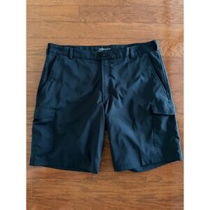 Nike Golf Shorts Mens 36 Black Dri-FIT Performance Flat Front Pockets Sports EUC